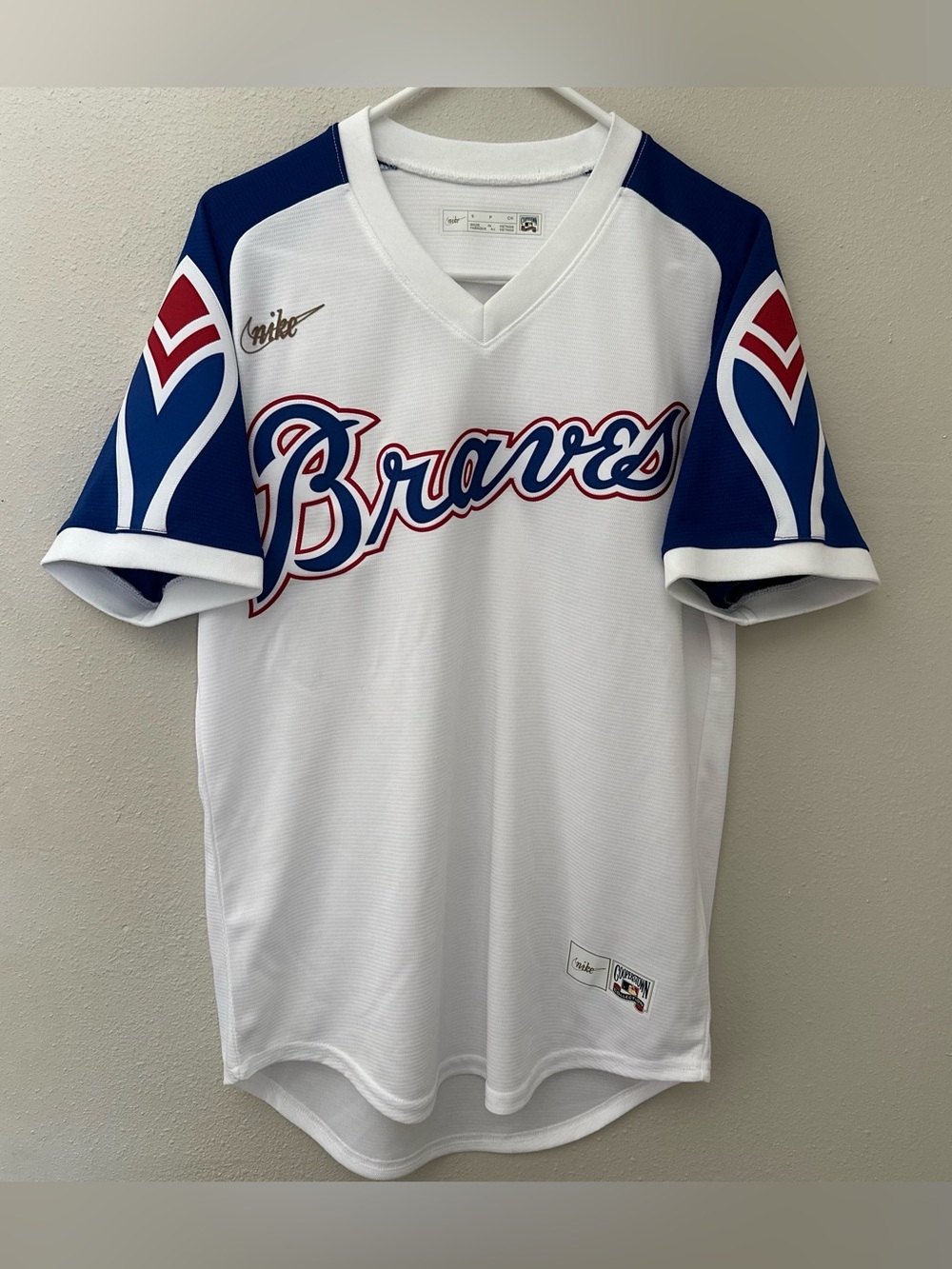 Nike Atlanta Braves Home Cooperstown Collection Jersey Men's Small White $130
